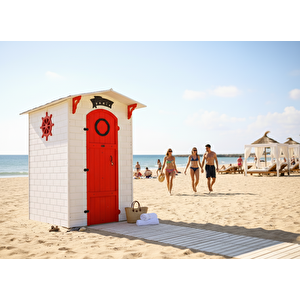 Mandu Ahşap Soyunma Kabini Xl Sari