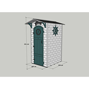 Mandu Ahşap Soyunma Kabini Xl Mavi̇