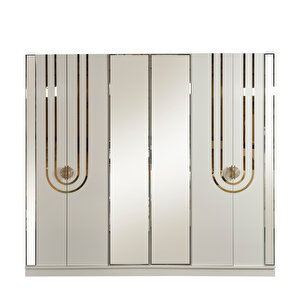 Edsy Home Safir 6 Kapaklı Aynalı Gardırop Mdf