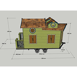 Mandu Ahşap Çocuk Tinyhouse Oyun Evi