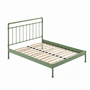 Odin-s Çift Kişilik Metal Karyola-yeşil (ahşap Latali)