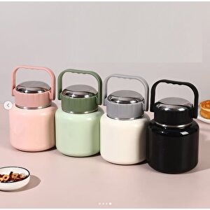 Çelik Mama Termosu Sıcak Veya Soğuk Yiyecekler Için Öğle Yemeği Termosu 900 Ml, Pembe Pembe