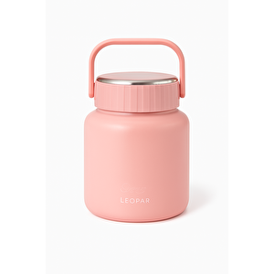 Çelik Mama Termosu Sıcak Veya Soğuk Yiyecekler Için Öğle Yemeği Termosu 900 Ml, Pembe Pembe