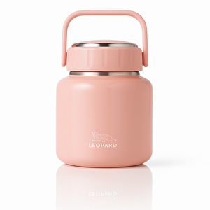 Çelik Mama Termosu Sıcak Veya Soğuk Yiyecekler Için Öğle Yemeği Termosu 900 Ml, Pembe