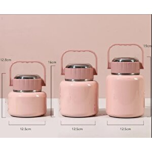Çelik Mama Termosu Sıcak Veya Soğuk Yiyecekler Için Öğle Yemeği Termosu 900 Ml, Pembe