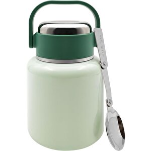 Çelik Mama Termosu Sıcak Veya Soğuk Yiyecekler Için Öğle Yemeği Termosu 900 Ml, Yeşil
