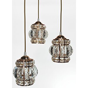 Duru Aydınlatma Lüx Kristal Gold Taşlı Avize