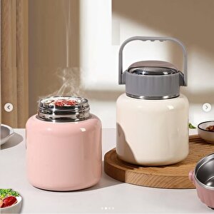 Çelik Mama Termosu Sıcak Veya Soğuk Yiyecekler Için Öğle Yemeği Termosu 500 Ml, Pembe Pembe