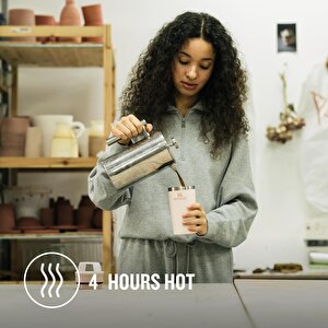 Cafe To Go Termos Bardak, 0.35 Litre, Pembe Kuvars