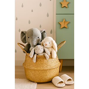 Doğal Rattan El Örgüsü Hasır Sepet | Bohem Flådis Tarz Dekoratif Saklama Sepeti