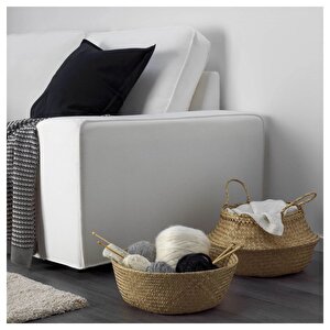 Doğal Rattan El Örgüsü Hasır Sepet | Bohem Flådis Tarz Dekoratif Saklama Sepeti