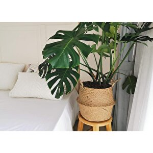 Doğal Rattan El Örgüsü Hasır Sepet | Bohem Flådis Tarz Dekoratif Saklama Sepeti