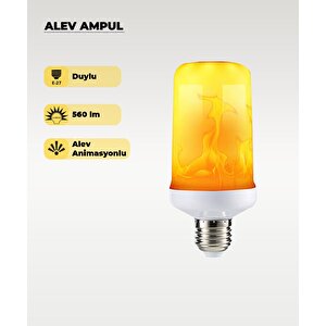 7w Alev Efektli Dekoratif Led Ampul - E27 Duy