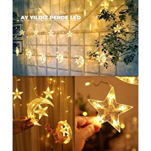 Ay Yıldız Dekoratif Günışığı  Led Usb & Pilli - 3,5 Metre - Animasyonlu