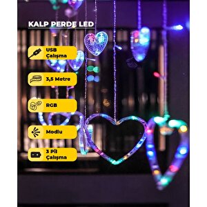Kalpli Dekoratif Rgb (çok Renkli)  Led Usb & Pilli - 3,5 Metre - Animasyonlu