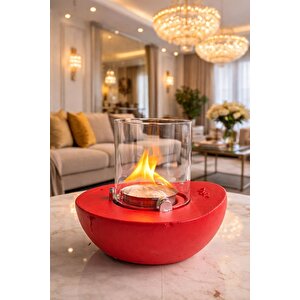 Meta Kırmızı Biyoetanol Masaüstü Şömine - 1 Lt Copart Yakıt Hediye