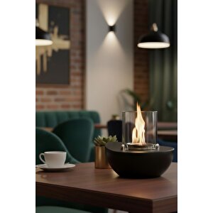 Meta Siyah Biyoetanol Masaüstü Şömine - 1 Lt Copart Yakıt Hediye