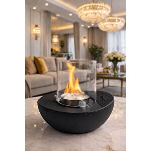 Meta Siyah Biyoetanol Masaüstü Şömine - 1 Lt Copart Yakıt Hediye