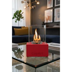 Muko Kırmızı Biyoetanol Masaüstü Şömine - 1 Lt Copart Yakıt Hediye