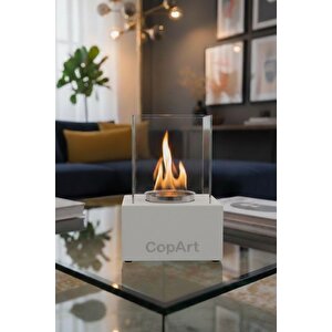 Muko Beyaz Biyoetanol Masaüstü Şömine - 1 Lt Copart Yakıt Hediye