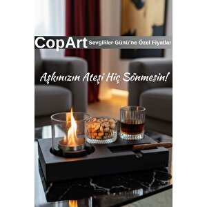 Elza Siyah Biyoetanol Masaüstü Şömine - 1 Lt Copart Yakıt Hediye