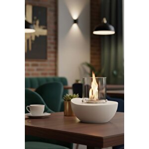 Meta Beyaz Biyoetanol Masaüstü Şömine - 1 Lt Copart Yakıt Hediye