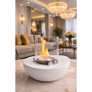 Meta Beyaz Biyoetanol Masaüstü Şömine - 1 Lt Copart Yakıt Hediye