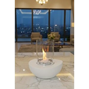 Meta Beyaz Biyoetanol Masaüstü Şömine - 1 Lt Copart Yakıt Hediye