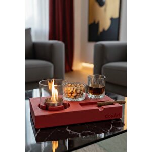 Elza Kırmızı Biyoetanol Masaüstü Şömine - 1 Lt Copart Yakıt Hediye