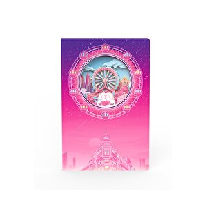 Dönme Dolap Temalı 3d Stereo Katmanlı Oyma Sayfalı Defter Ajanda Bloknot 20,8 X 14 Cm 120 Yapr
