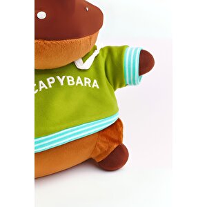 Ecrou Sweatshirtlü  Capybara Peluş Oyuncak 35 Cm