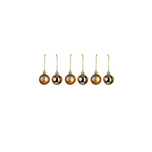 Yılbaşı Süsü 6'lı Top Şampanya 4 Cm