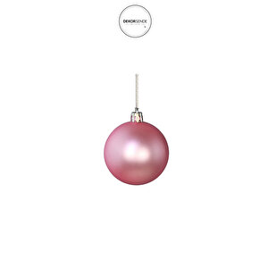 Yılbaşı Ağaç Topu Seti 6'lı Pembe 6 Cm