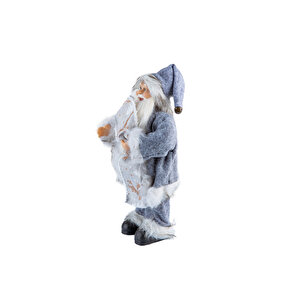 Gri Polarlı Noel Baba 30 Cm