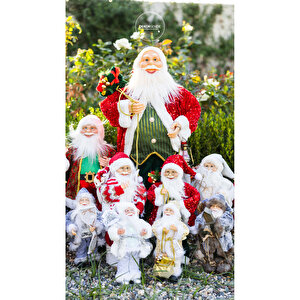 Gri Polarlı Noel Baba 30 Cm