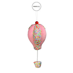 Yılbaşı Süsü Şekerlemeli Balon Pembe 30 Cm