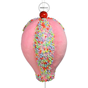 Yılbaşı Süsü Şekerlemeli Balon Pembe 30 Cm