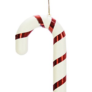 Yılbaşı Süsü Baston Kırmızı Beyaz 2 Li 21 Cm