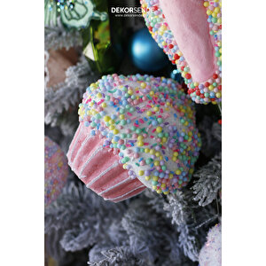Yılbaşı Süsü Cupcake Pembe 15 Cm