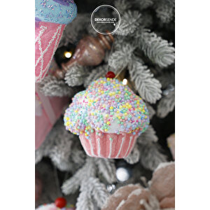 Yılbaşı Süsü Cupcake Pembe 15 Cm