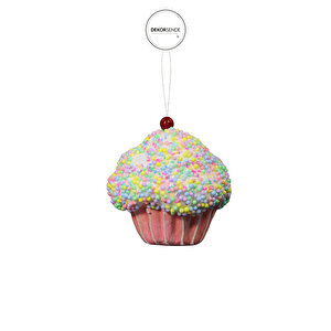 Yılbaşı Süsü Cupcake Pembe 15 Cm