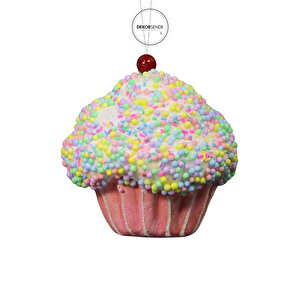 Yılbaşı Süsü Cupcake Pembe 15 Cm