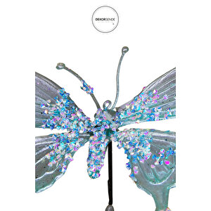 Yılbaşı Süsü Klipsli Kelebek Yeşil 18 Cm