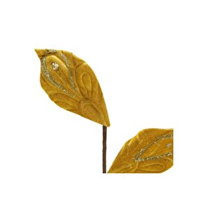 Yapay Kadife Yapraklı Dal Sarı 65 Cm