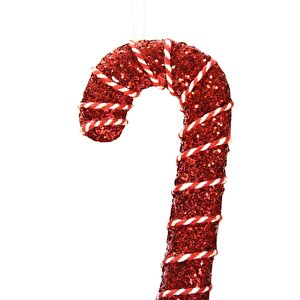Yılbaşı Süsü İpli Baston Şeker Kırmızı 17 Cm