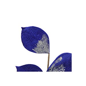 Yapay Kadife Yapraklı Dal Lacivert 60 Cm