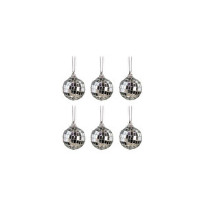 Disko Topu Süsü 6'lı Set Gümüş 4 Cm