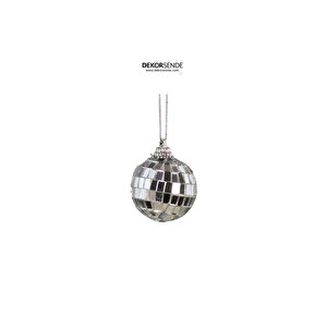 Disko Topu Süsü 6'lı Set Gümüş 4 Cm