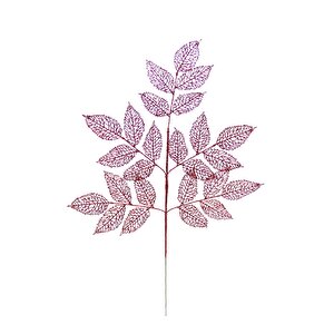 Yapay Simli Dantel Yaprak Kırmızı 86 Cm