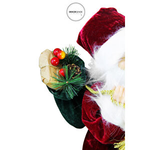 Noel Baba Kırmızı Kadife 45 Cm